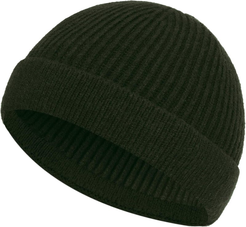 Roybens Short Fisherman Beanie for Men Women, Wool Warm Winter Hat, Swag Knit Cuff Soft Trawler Beanies Watch Cap Skull Caps - Image 1